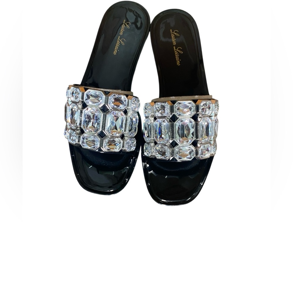 NEW Lauren Lorraine Embellished Jelly Slides